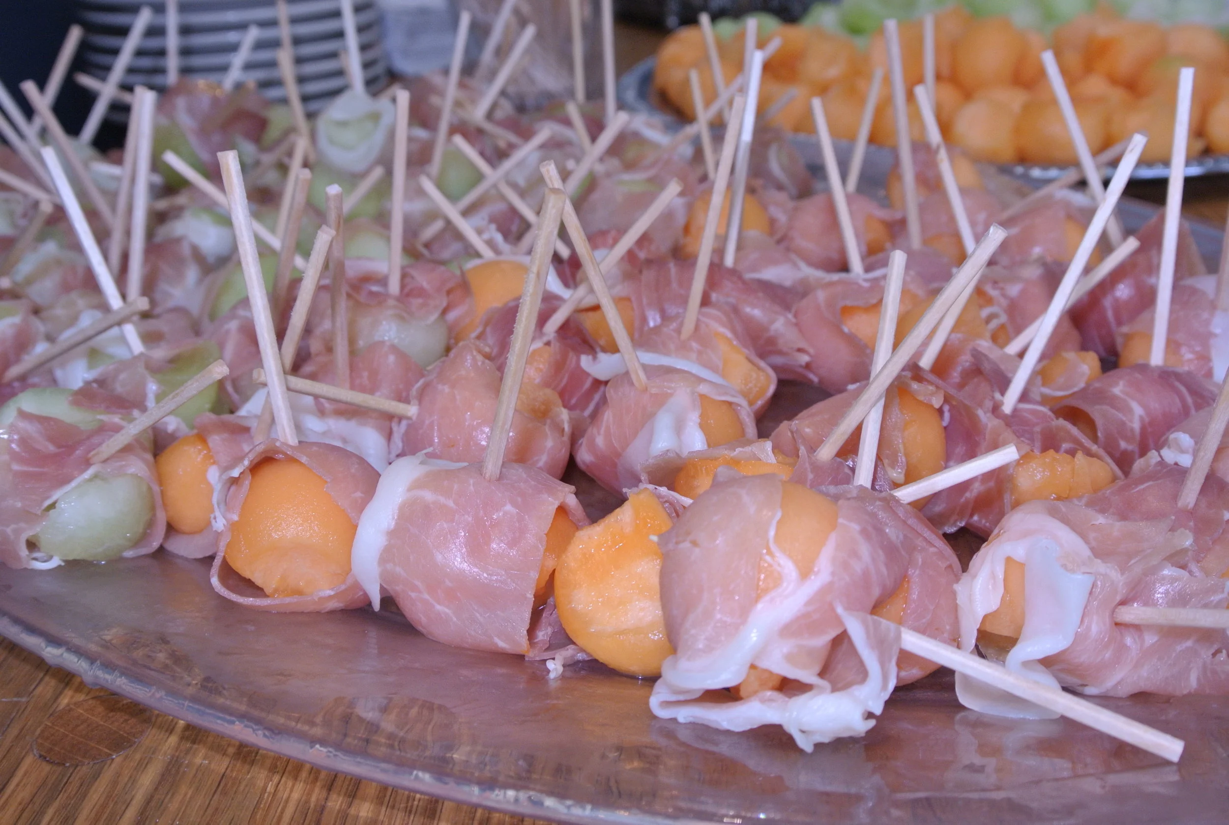 Melon Balls Wrapped in Prosciutto