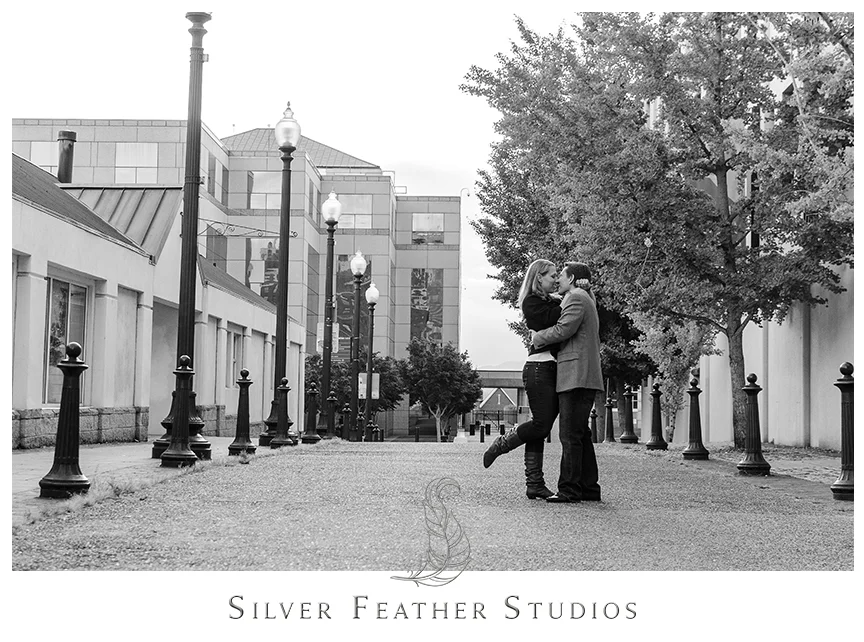 Downtown Asheville engagement photography with Brittany and Josh. © Silver Feather Studios, North Carolina Wedding Photography & Videography