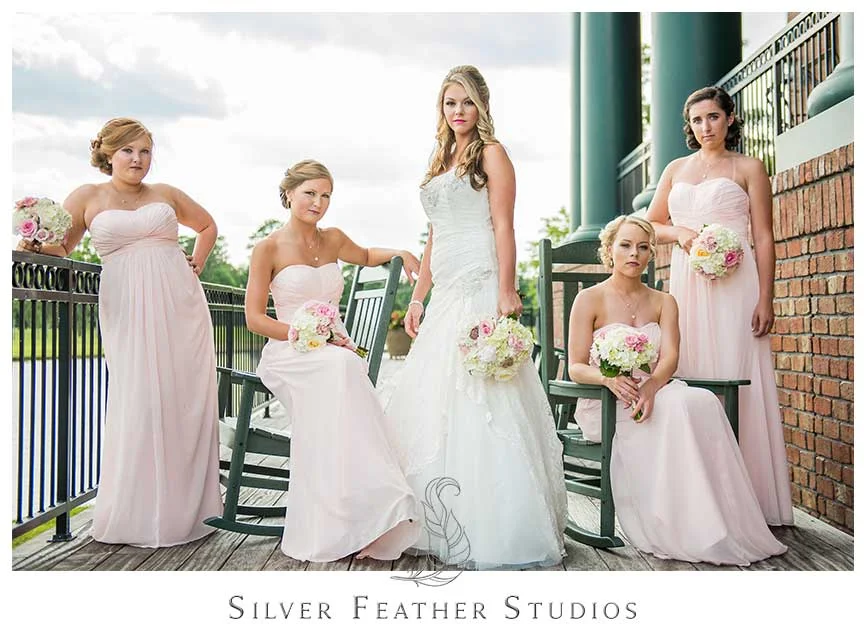 Megan and Jay's stunning soft pink and black outdoor wedding at River's Landing in Wallace, NC. © Silver Feather Studios, Wallace NC Wedding Photographer and Videographer