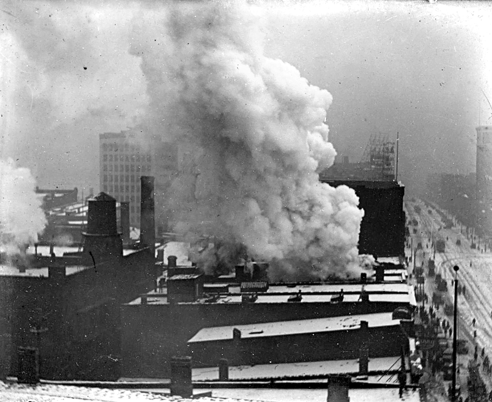 Downtown Detroit Fire, circa 1915