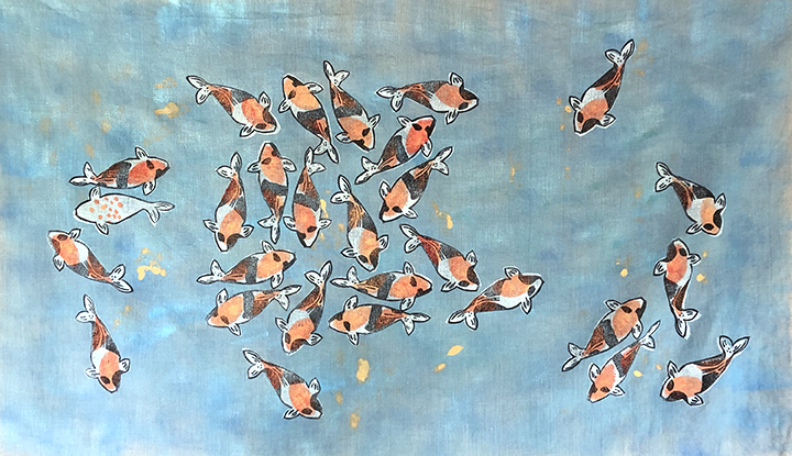 Koi No. 12  |  Izzie's Koi   |  34 x 43 inches  |  Not Available