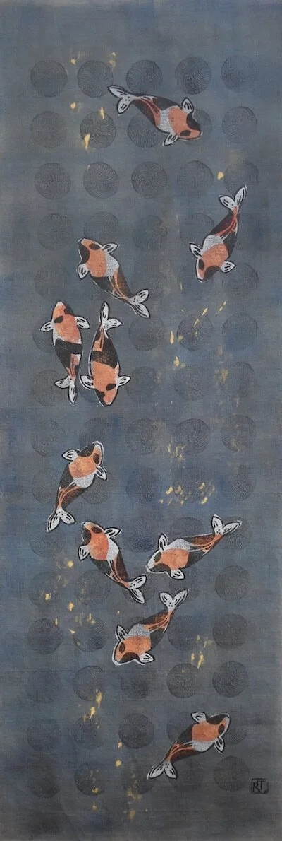 Koi Banner | Blue Waves | 52" x 18.5"