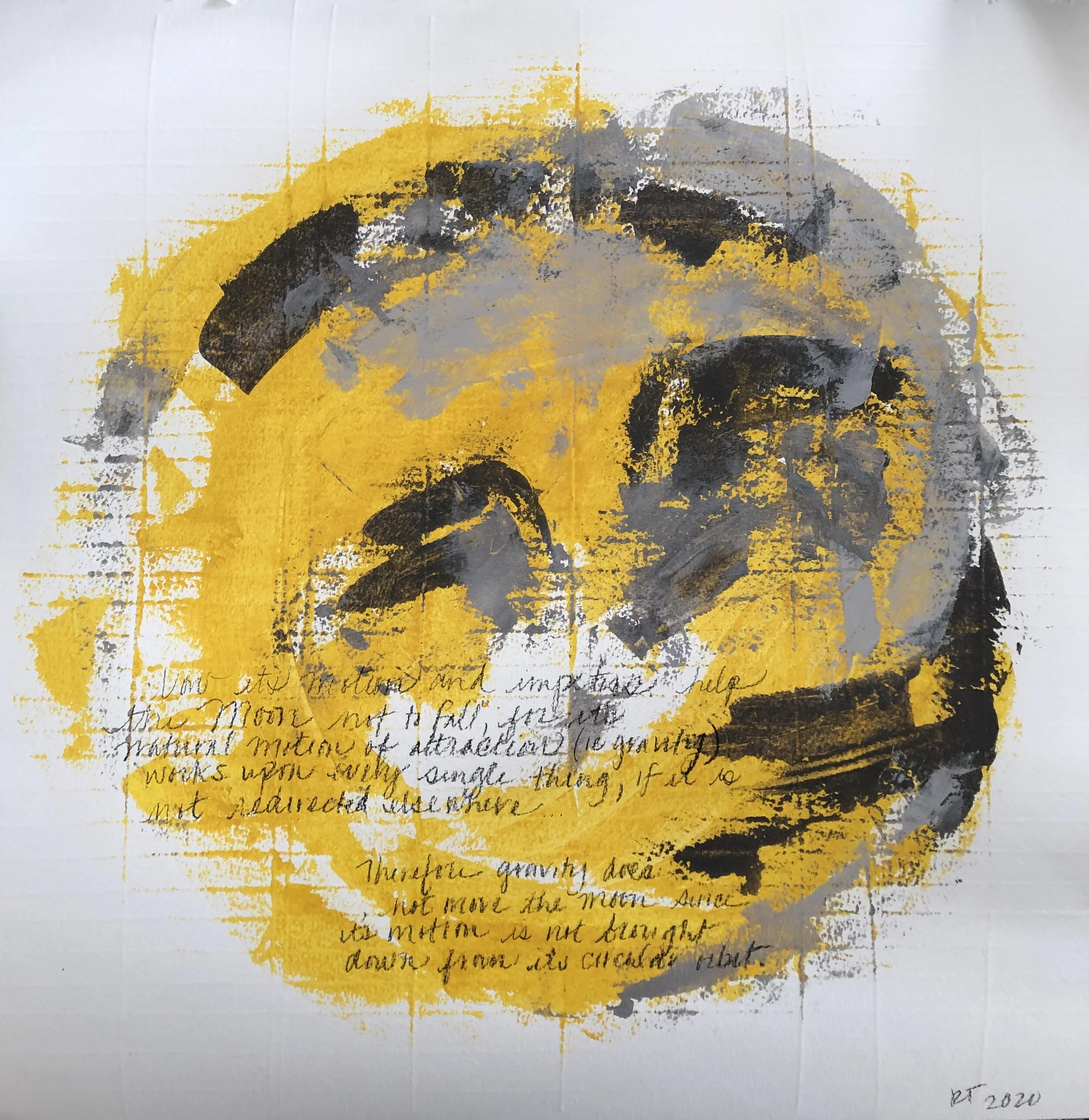 Sir Isaac Newton on Gravity | Mixed Media | 18x18"