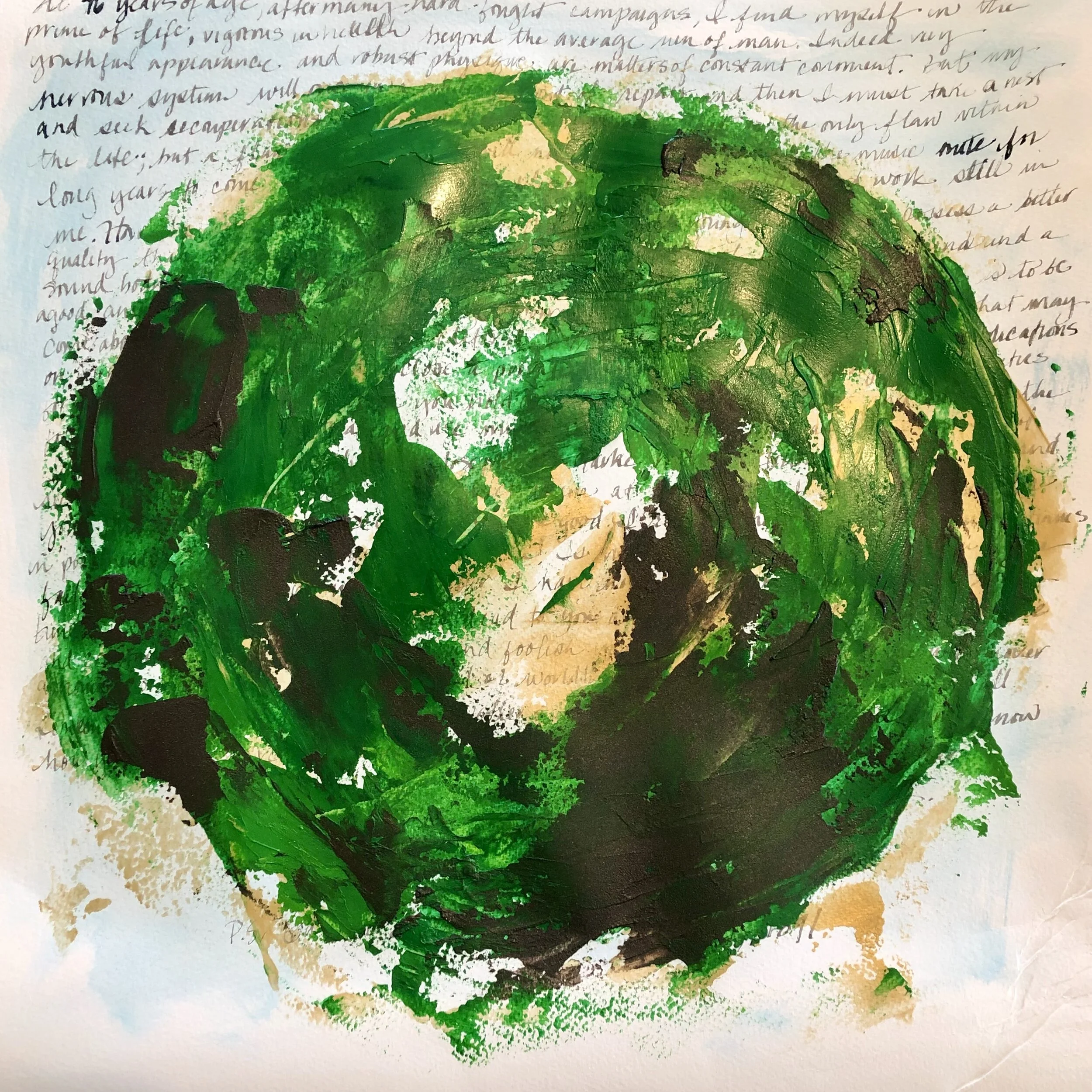 Foolish World | The Cursive Project | Mixed Media | 18x18”