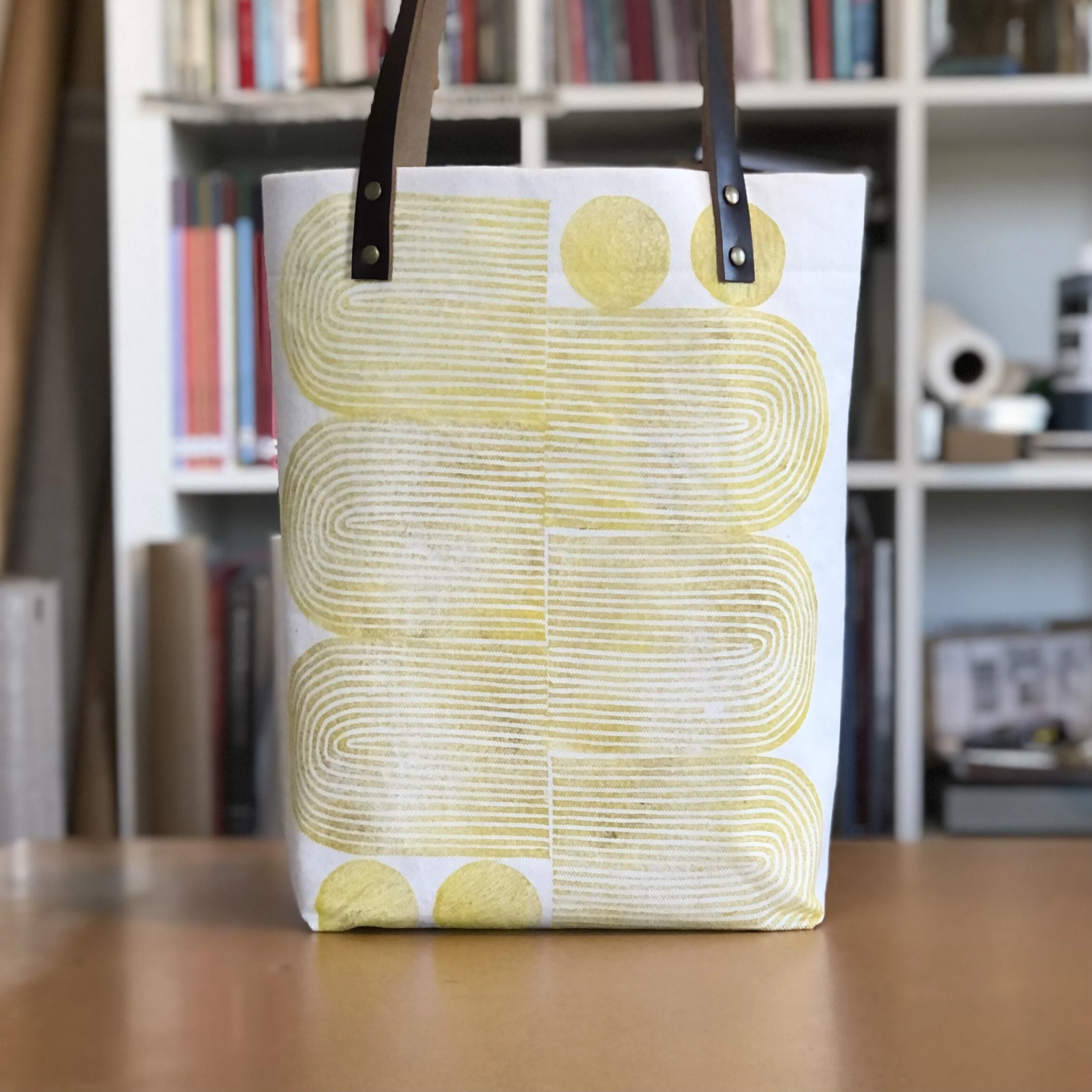 MIMBY Tote | Hand Printed | Soundwaves | Yellow