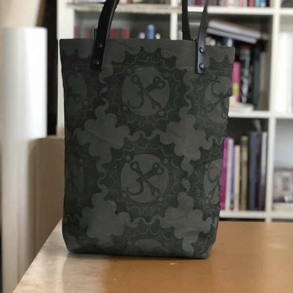 MIMBY Tote | Hand Printed | Bike Tools | Olive