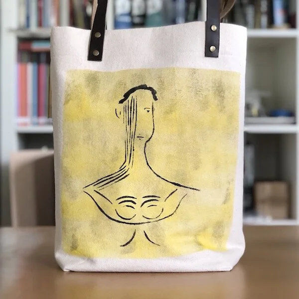 MIMBY TOTE | Hand Printed | Bust | Yellow