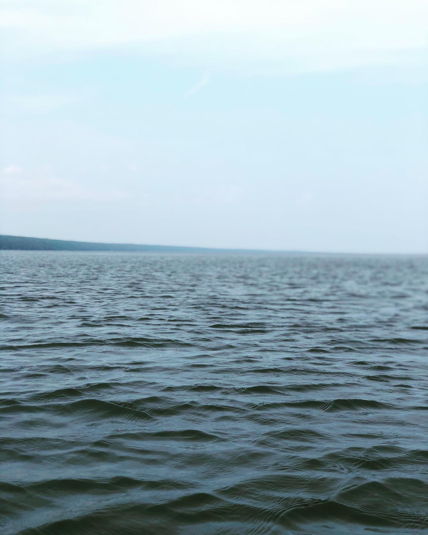 I was on the lake today.  It was hot, the hottest it&rsquo;s been this summer, and I was covered with a film of sweat from the morning&rsquo;s work.  It took three good dunks to feel human again.
.
The breeze and the light danced across the water&rsq