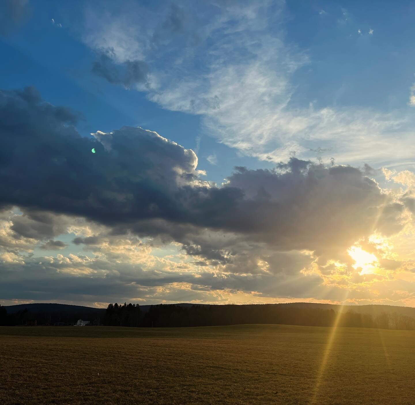 The first soft evening of spring.  A favorite perspective. And Juno.