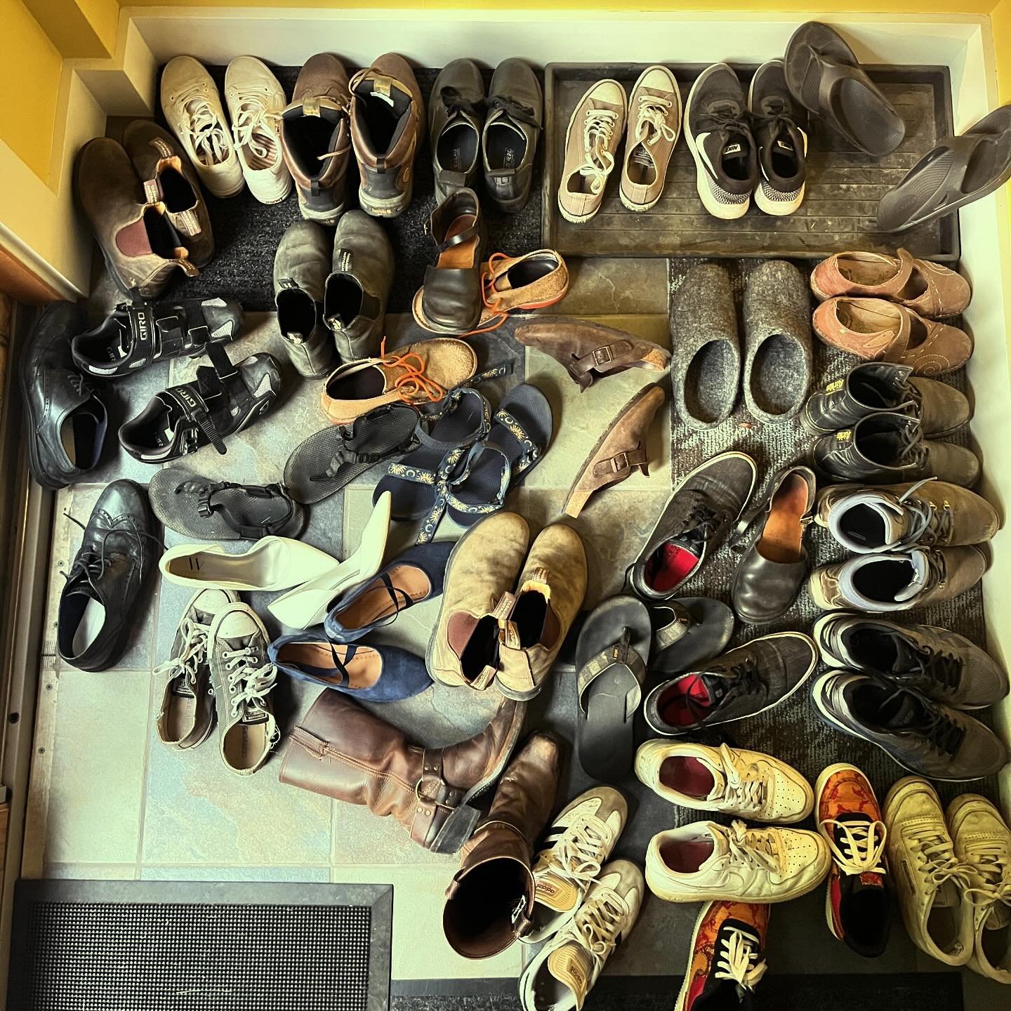 In these shoes?
You can hike a waterfall.
You can go to work.
You can work in the yard.
You can hang out in a downtown park.
You can ride an electric bike.
You can walk the city streets.
You can go to prom.

Sometimes when the teens descend, I can te
