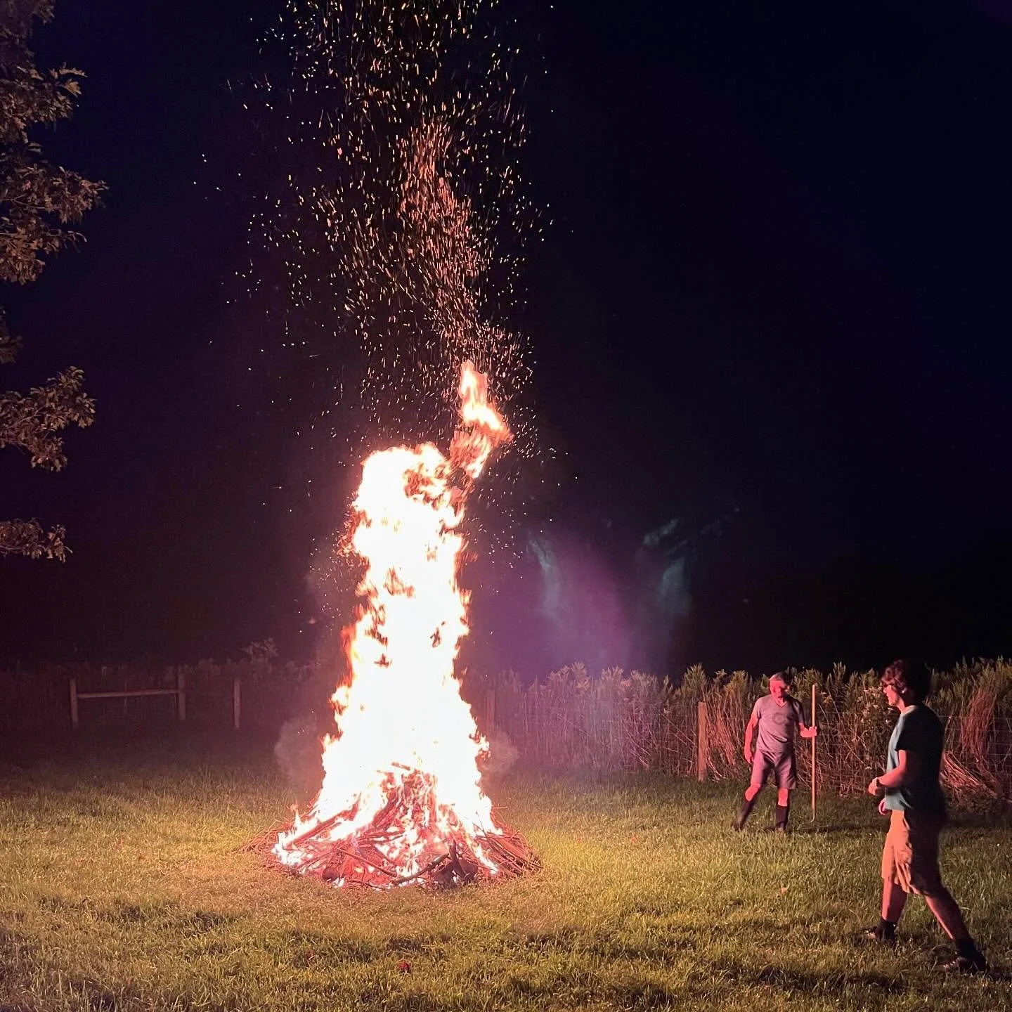 It was the first bonfire that was just the three of us - no Teen, no friends, no boyfriend - the three of us watching the flames dance into the darkening sky, the embers a warm contrast to the emerging stars.

Quiet.  Just the crackling din echoing o