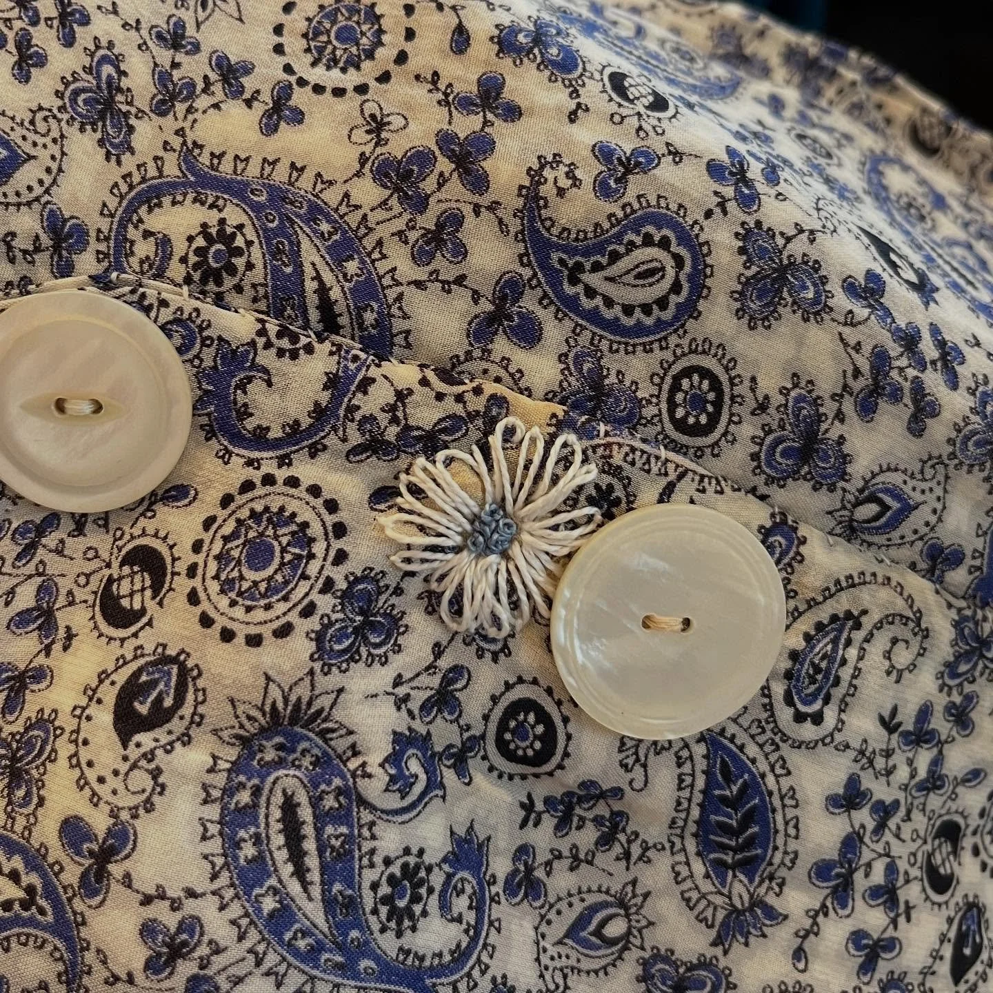 &ldquo;A poor life this if, full of care,
We have no time to stand and stare.&rdquo;
- W.H. Davies

&ldquo;meriggiare&rdquo; - Italian, means something like to while away the afternoon.

Repairing and transforming items of clothing, including this sw