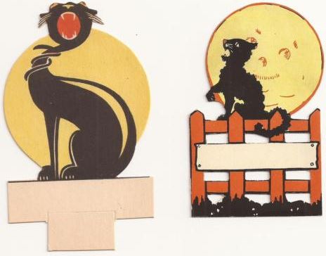 2 assorted vintage 1930s halloween party place cards w halloween place card