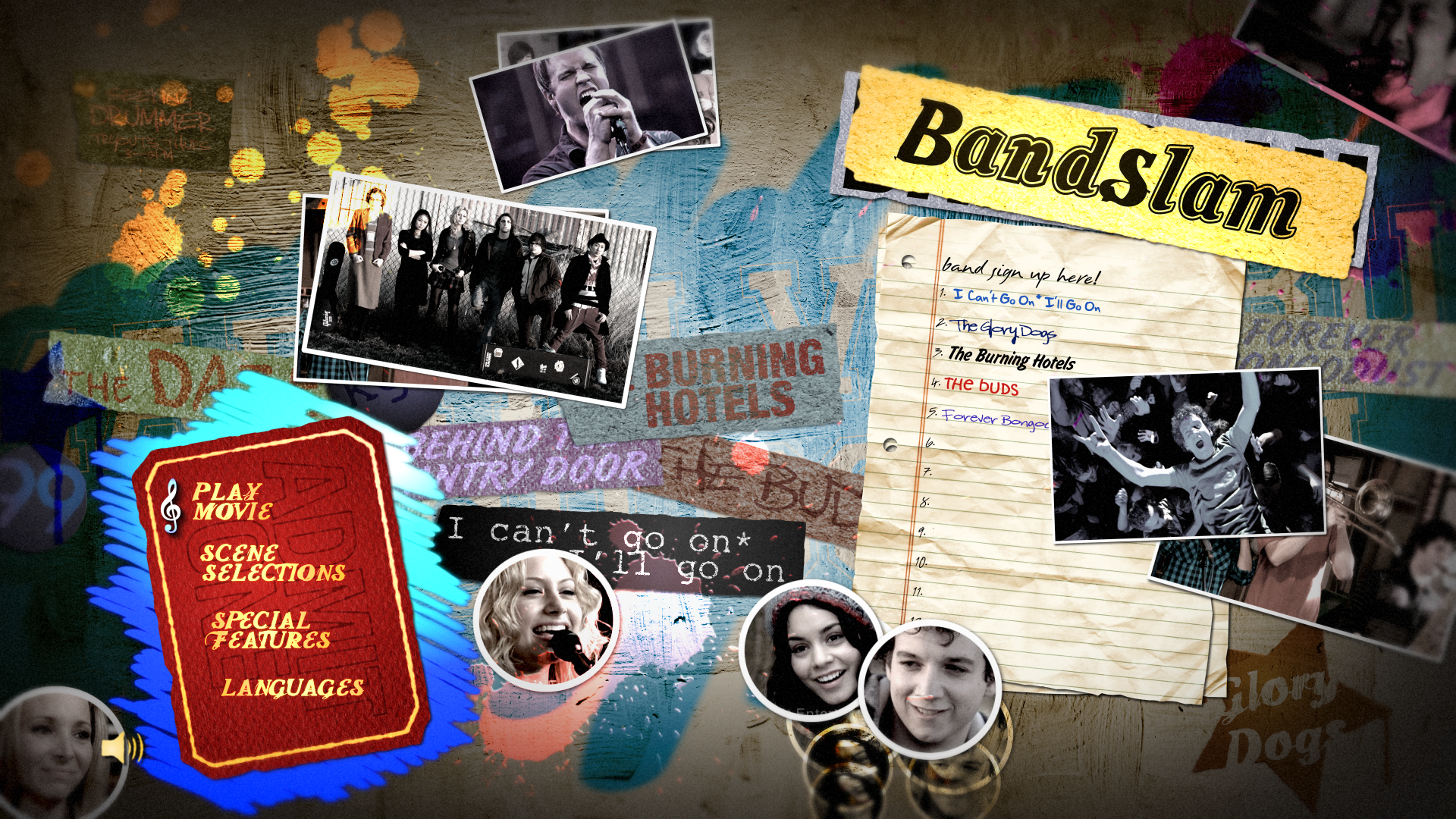"Bandslam" - Blu-Ray menu design.