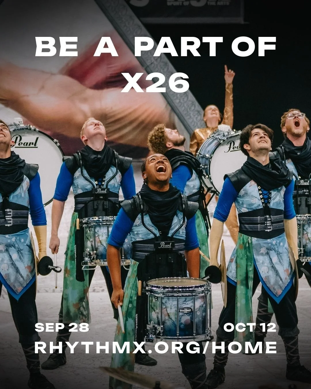 Find your home this season and be a part of #X26!

WHEN 📅 September 28th &amp; October 12th
WHERE 📍 Custer Baker Intermediate School, Franklin, IN
REGISTER 📝 rhythmx.org/home or at the link in our bio!

#RhythmX #X26 #IPA2026 #WGI2026 #WGI #WGIPer