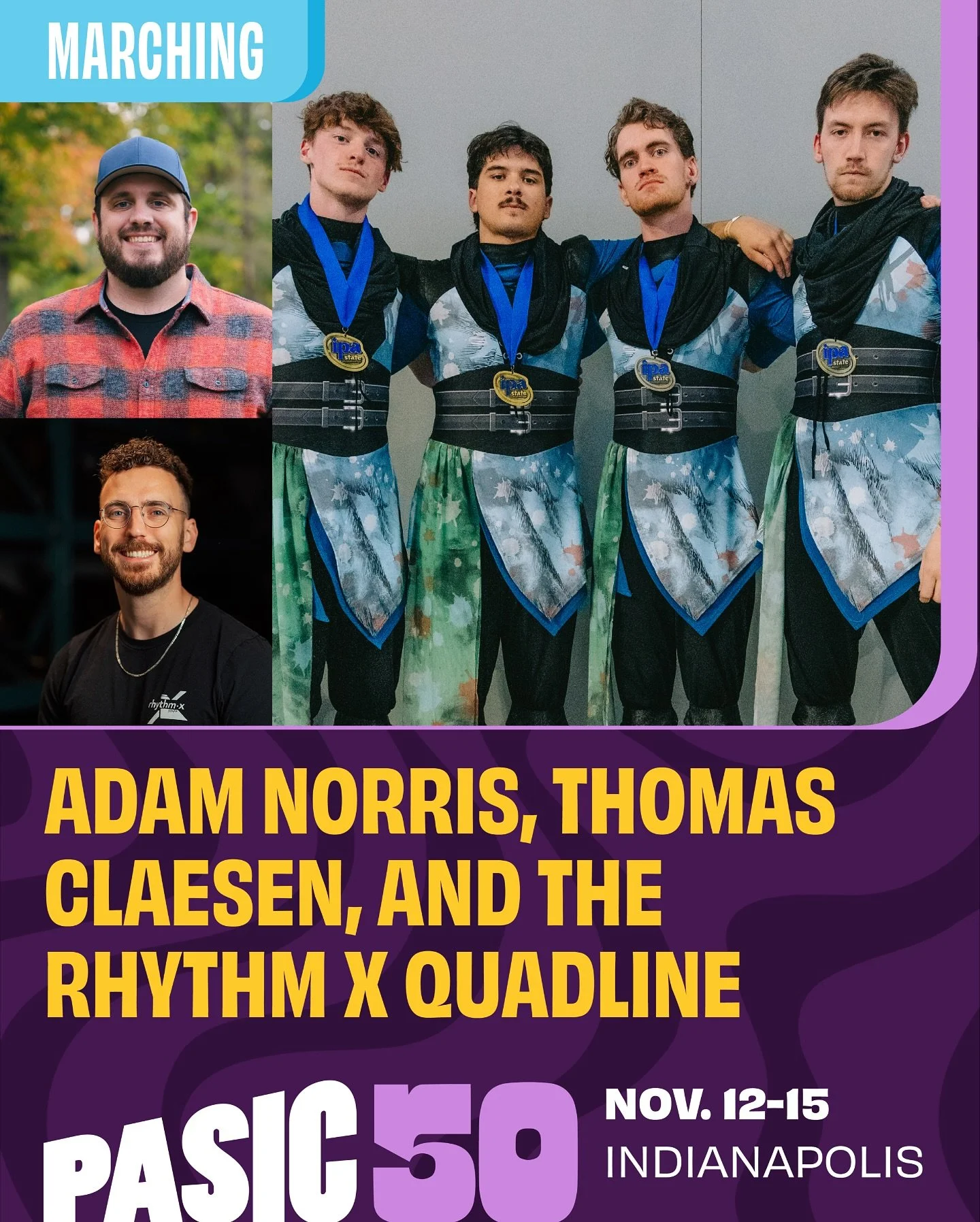 The 2025 @rhythmxquads are heading to PASIC! 🥁 

Join us for our session, &ldquo;The Rules of Modern Quad Drumming and When to Break Them&rdquo; on Thursday, November 13th, at 1:00 PM in Room 125.

If you&rsquo;re heading to BOA Championships or PAS