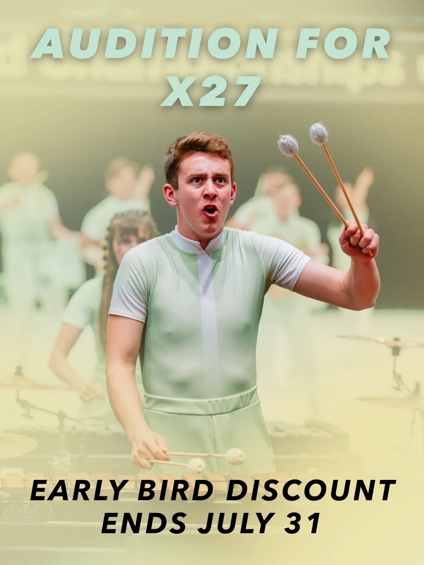 Write The Next Chapter: Audition for X27 ✍️

🗓️WHEN: September 20th &amp; October 4th
📍WHERE: Custer Baker Intermediate School

Be sure to register before July 31st to save some 💰!

#RhythmX #X27 #WGI #WGIPercussion #Audition