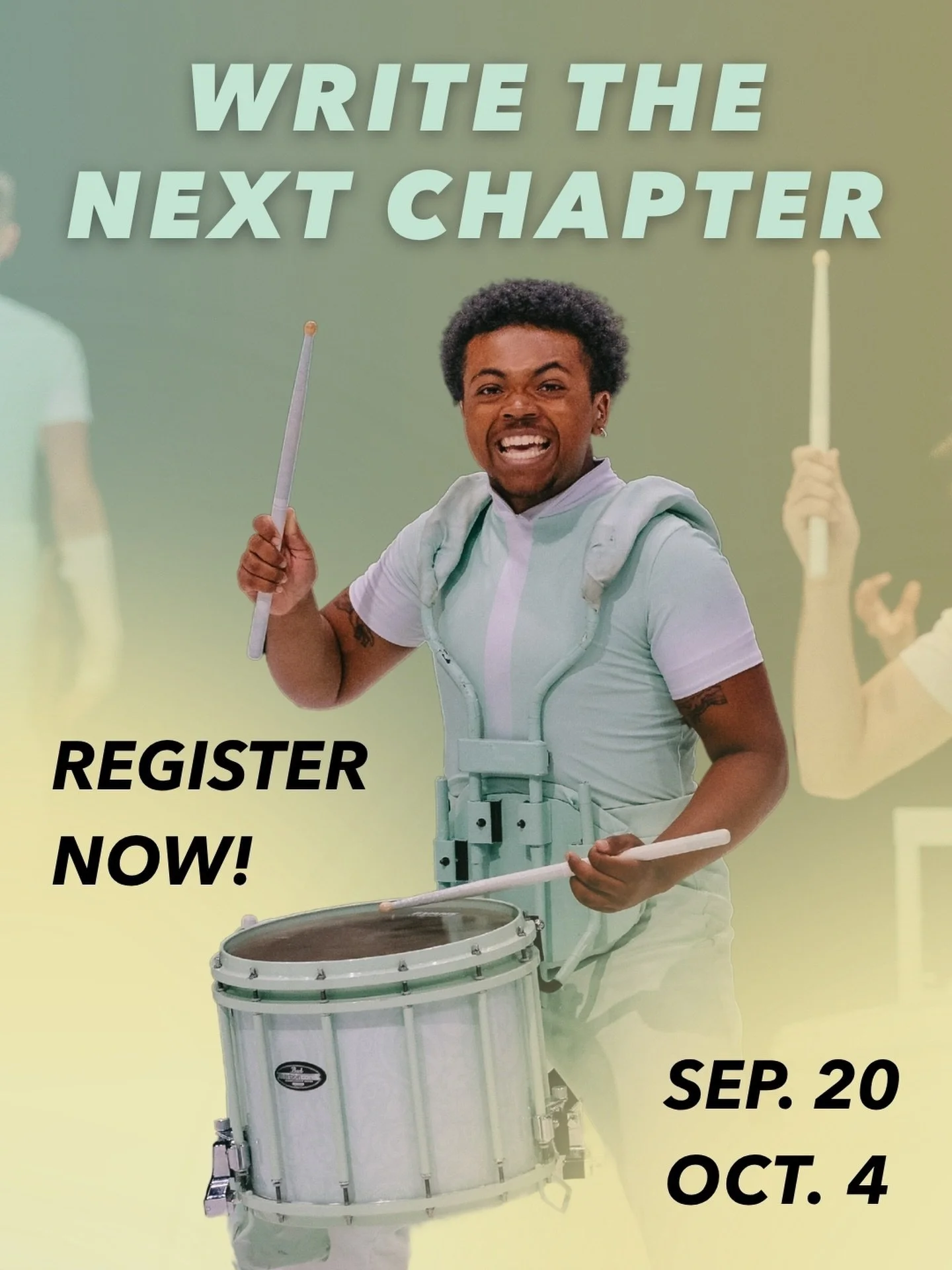 🚨 X27 auditions are live! 🚨

Register now through the end of July to receive an early bird discount 💸

🗓️WHEN: September 20th &amp; October 4th
📍WHERE: Custer Baker Intermediate School

#RhythmX #X27 #WGI #WGIPercussion #Audition