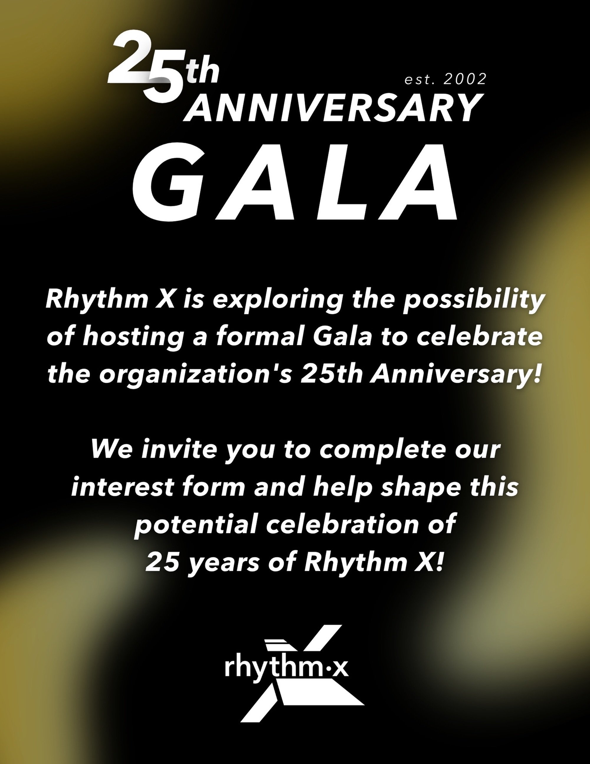 2027 marks 25 years of Rhythm X! 🎉 If you&rsquo;re interested in celebrating with us, please take a moment to fill out our Gala interest form! 📋 Link in bio! 🔗

#RhythmX #WGI #WGIPercussion