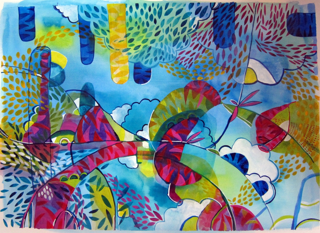The Clock 2016 30x22" acrylic on paper