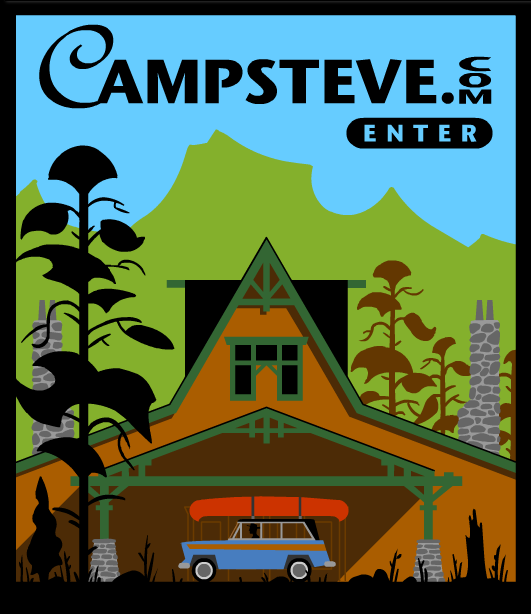 The original 2002 CampSteve featured an animated "splash page" in my poster style.