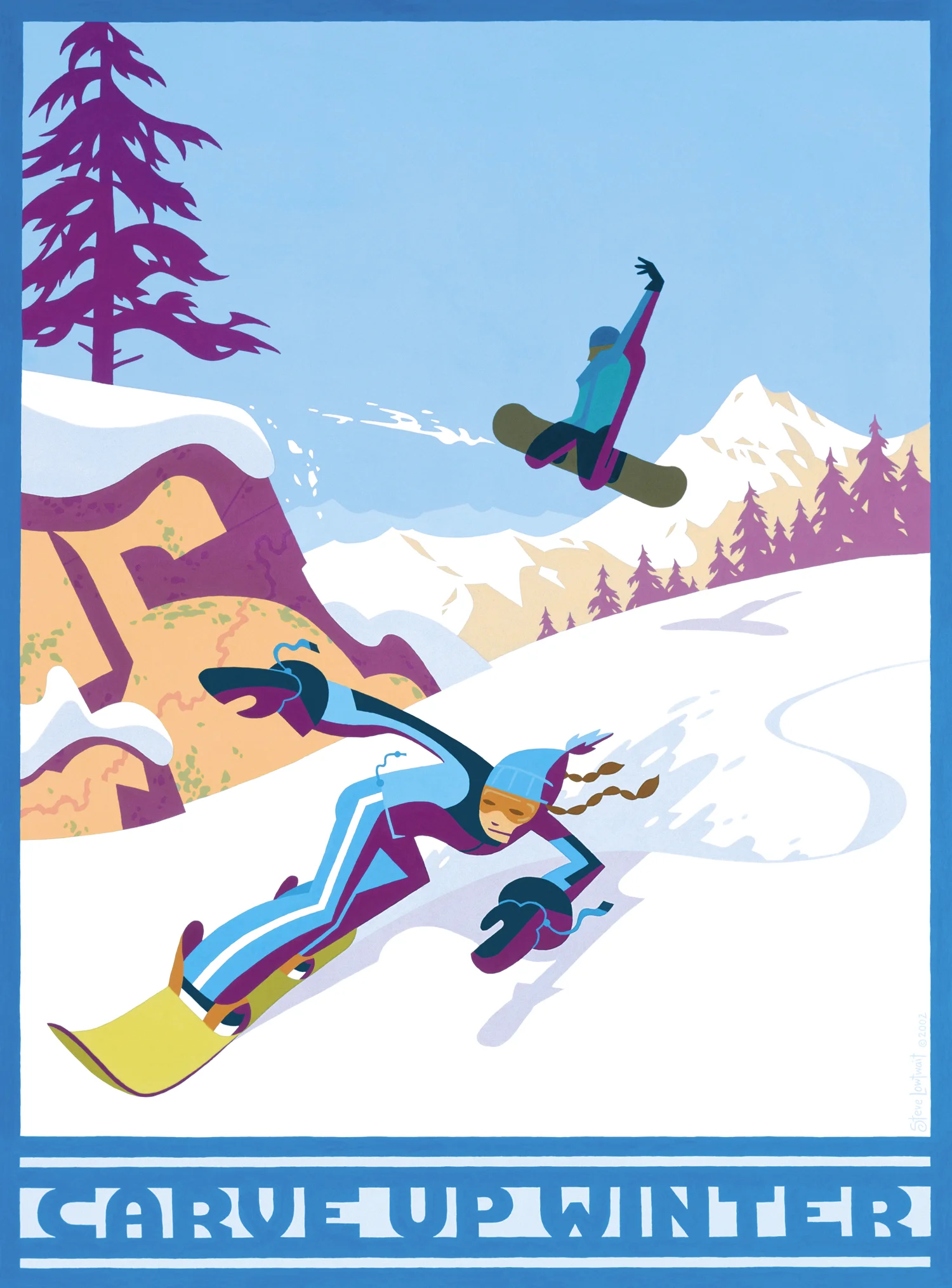 Carve Up Winter • 22x28 framed.