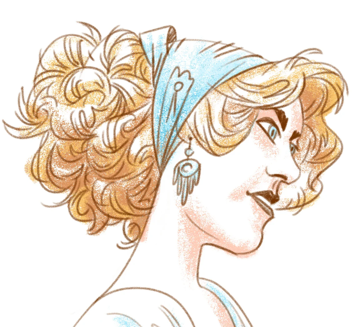 Portrait Drawn From Vintage Photo