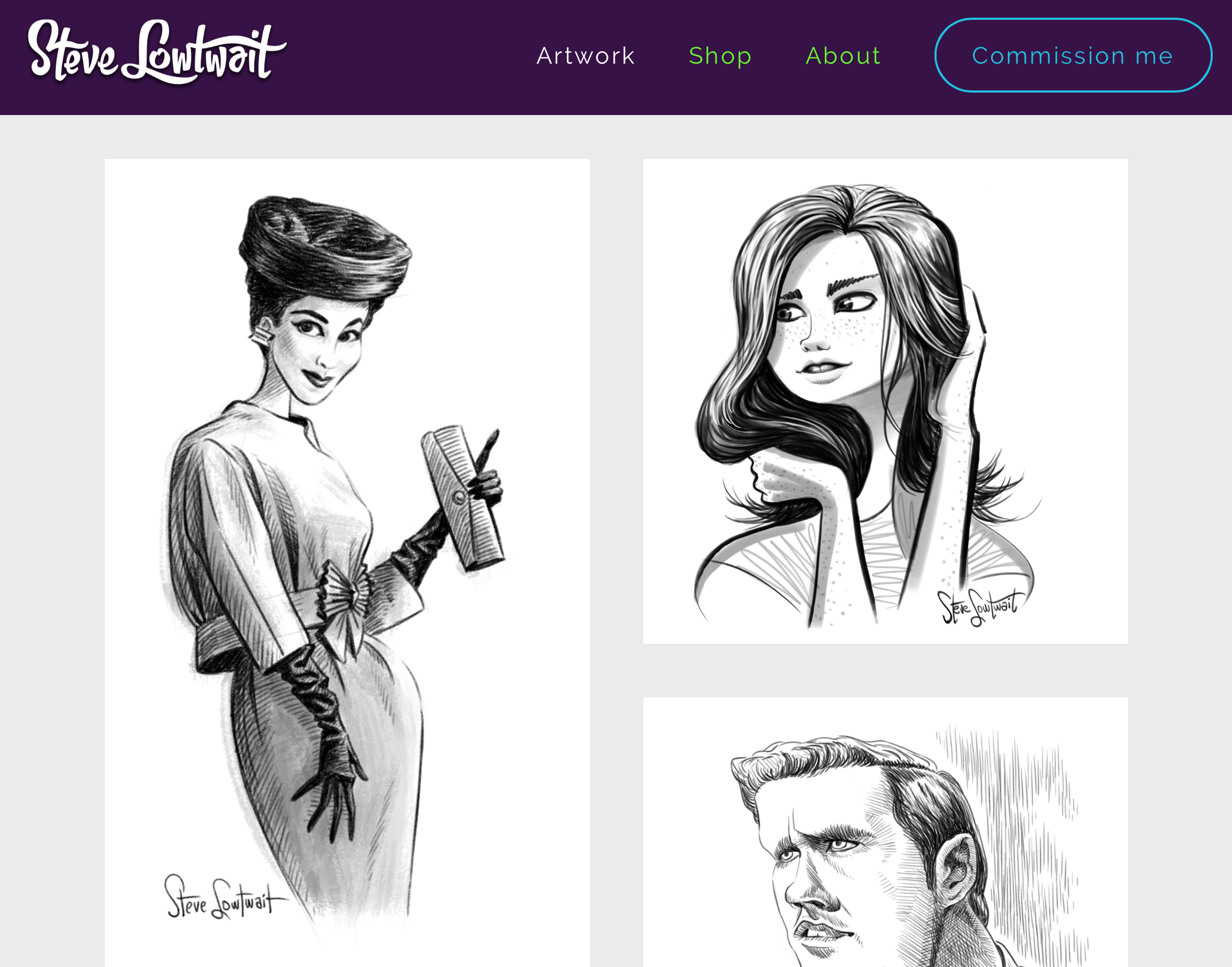 The new sketchbook gallery section.