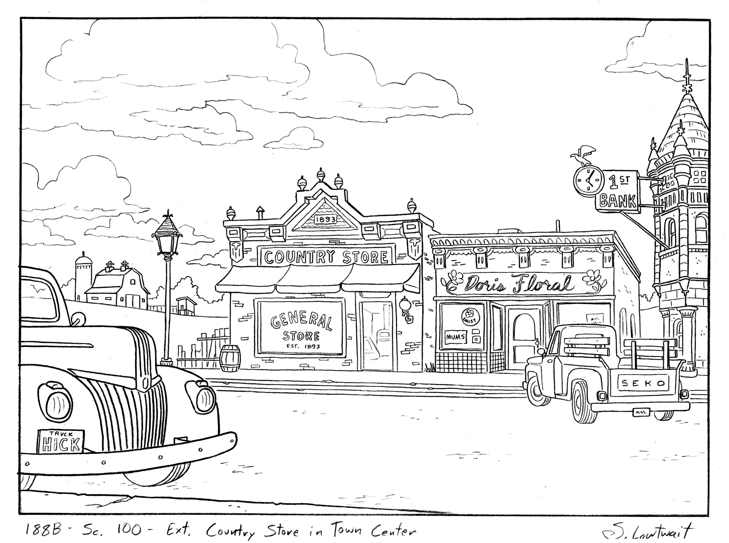 Names in the art like "Doris" and "Seko" were coworkers who also worked on the show.