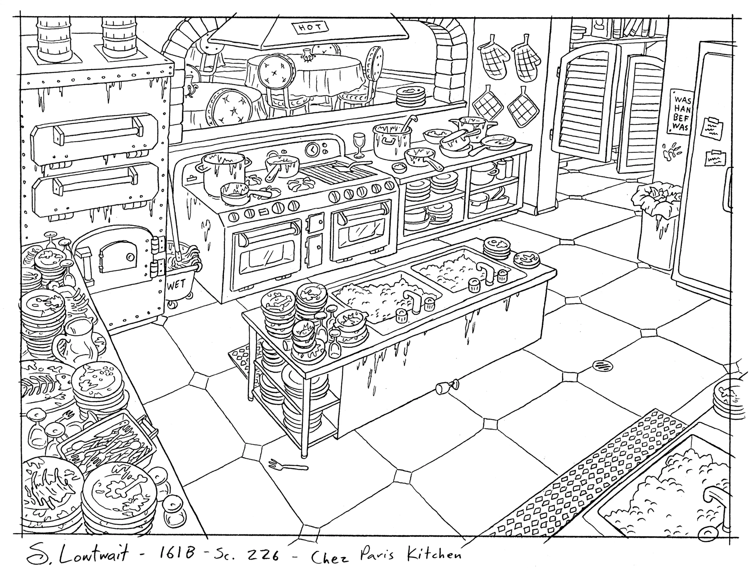 This is the kitchen of the restaurant from the Valentine's Day episode where Helga ends up washing dishes.