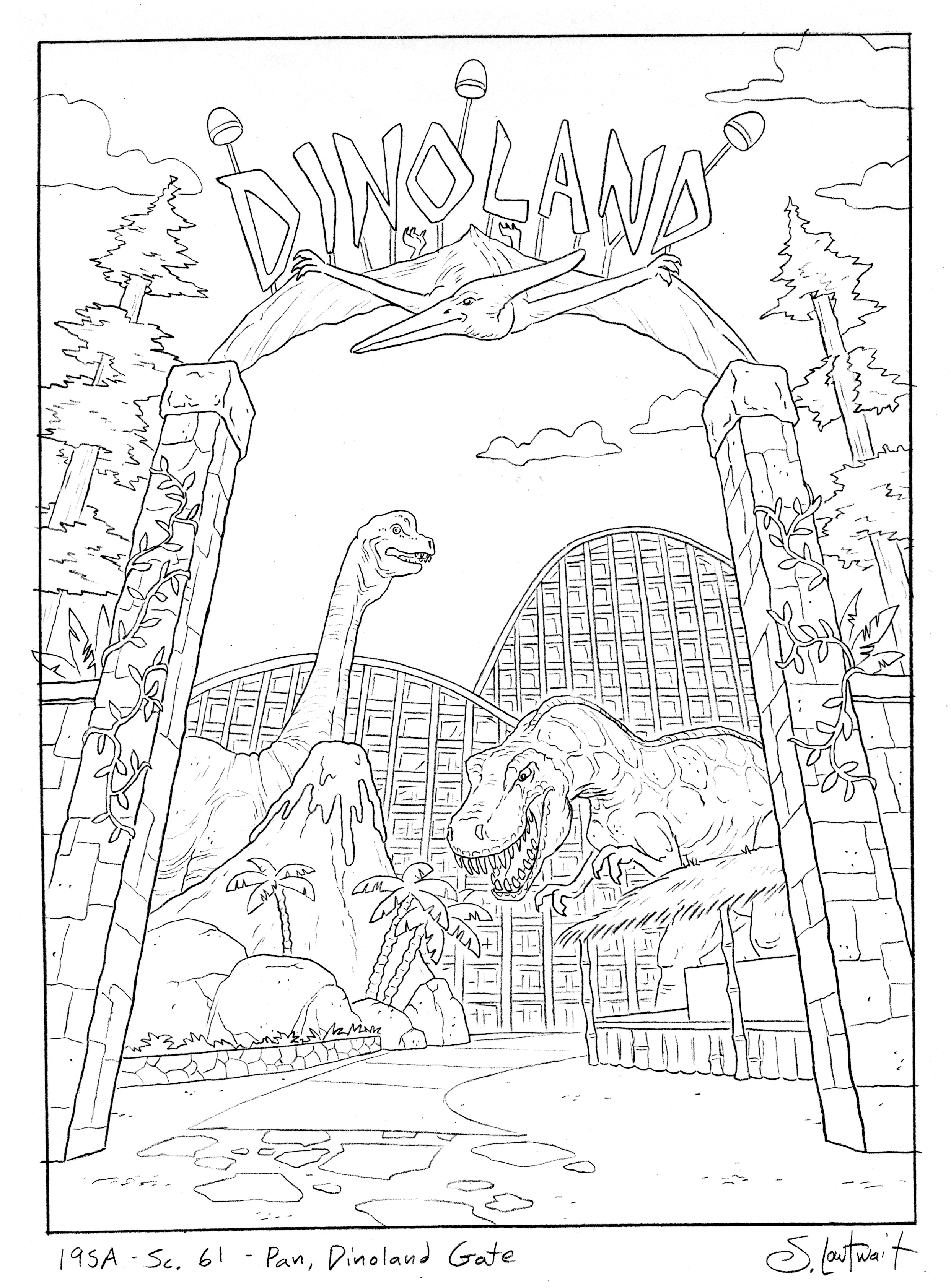 Dinoland. Dinosaurs = lots of fun to draw! You can't go wrong with a t-rex in a kid's TV show.