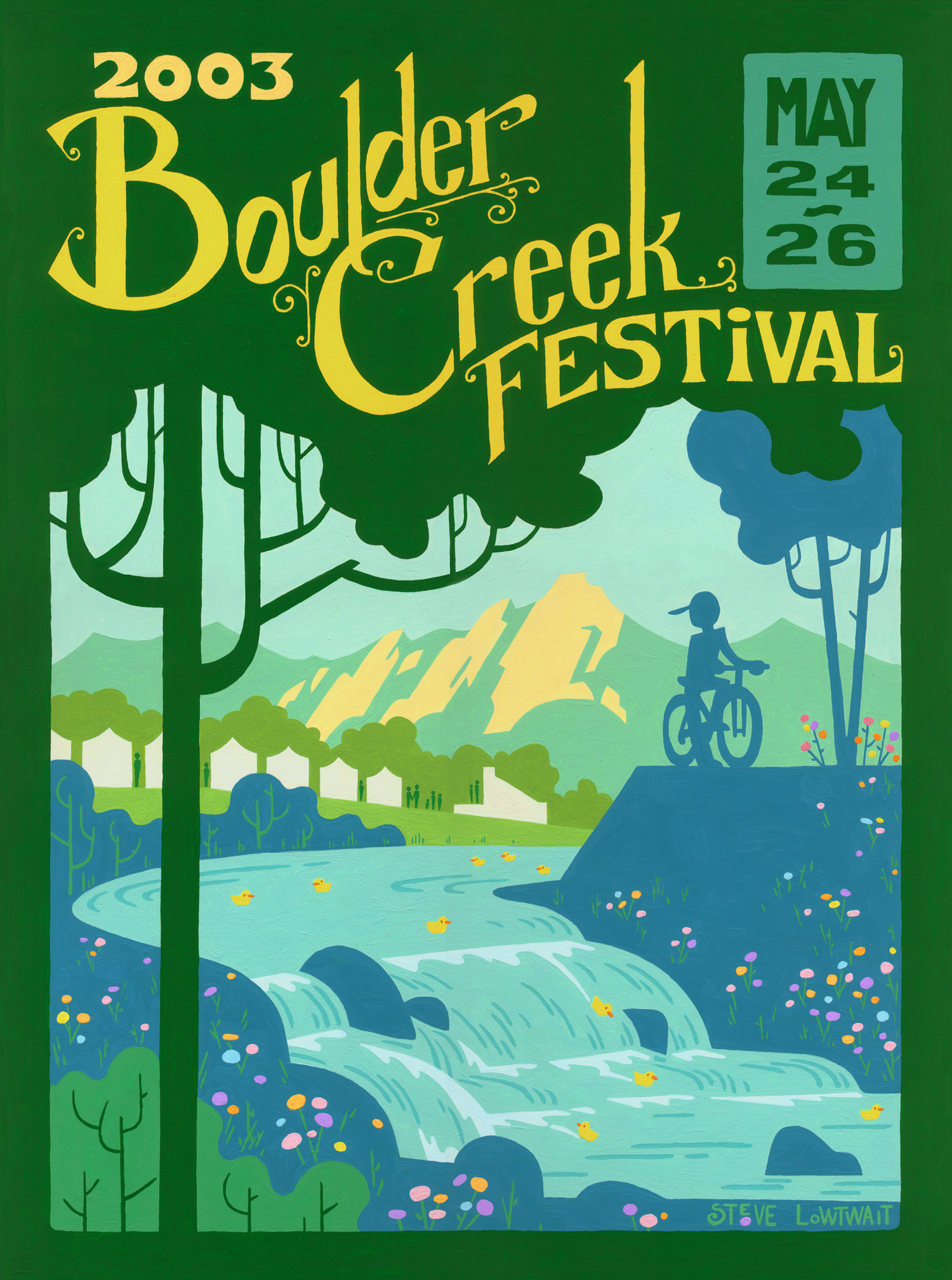 Boulder Creek Festival • One of my first poster commissions, this poster promoted the big annual festival on Memorial Day weekend. Client: Boulder Creek Events