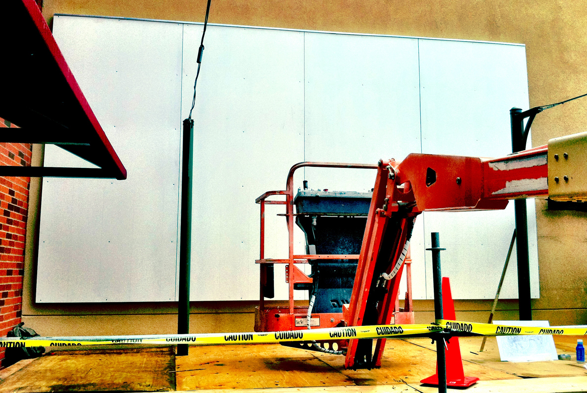 My blank "canvas". I had to get certified to operate the lift.