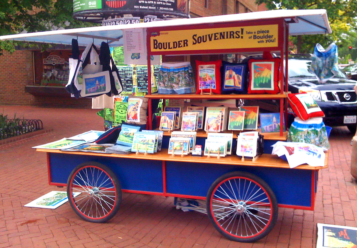 I once co-owned a cart that sold my art on an outdoor mall.