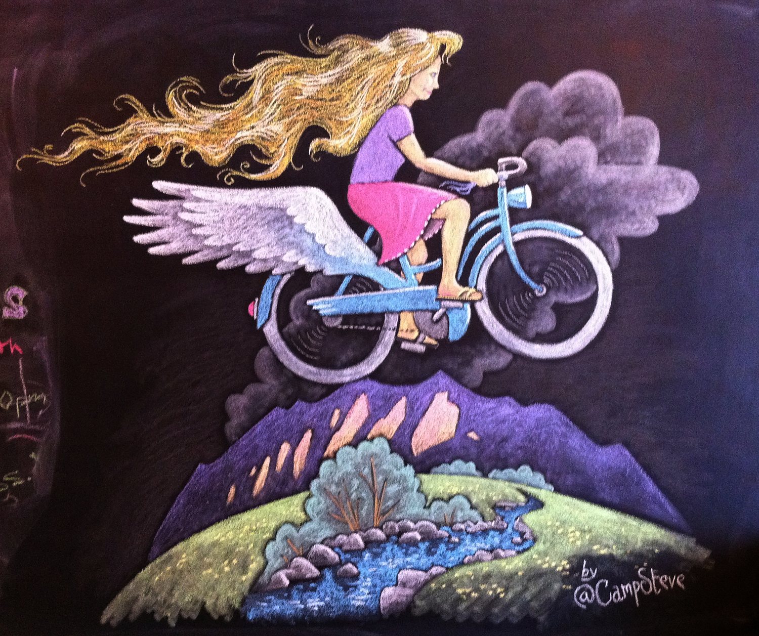 A former favorite coffee shop had a large chalkboard wall for patrons to write and draw. I've gotten creative with chalk a few times.