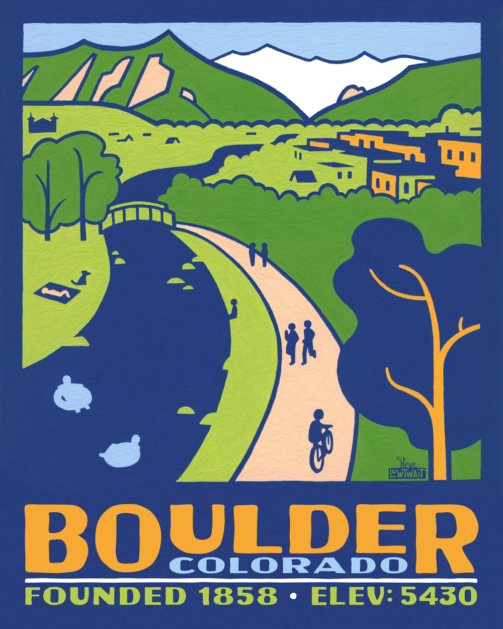 Boulder, Colorado poster — Steve Lowtwait Art - Artwork by Steve Lowtwait