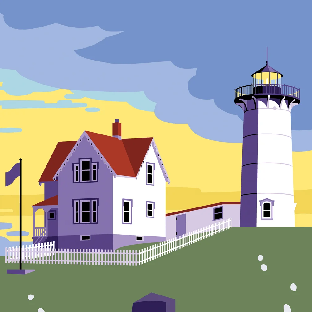 Nubble Lighthouse. York, Maine poster — Steve Lowtwait Art - Artwork by