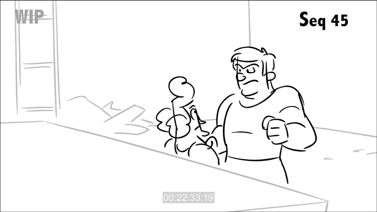 I got to draw a lot of cartoon action and violence.