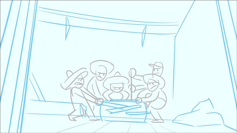 Curly going crazy with the animals was fun to draw.