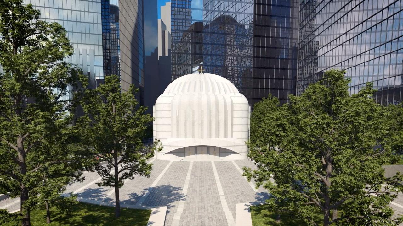Architectural rendering of St. Nicholas Greek Orthodox Church, Ground Zero