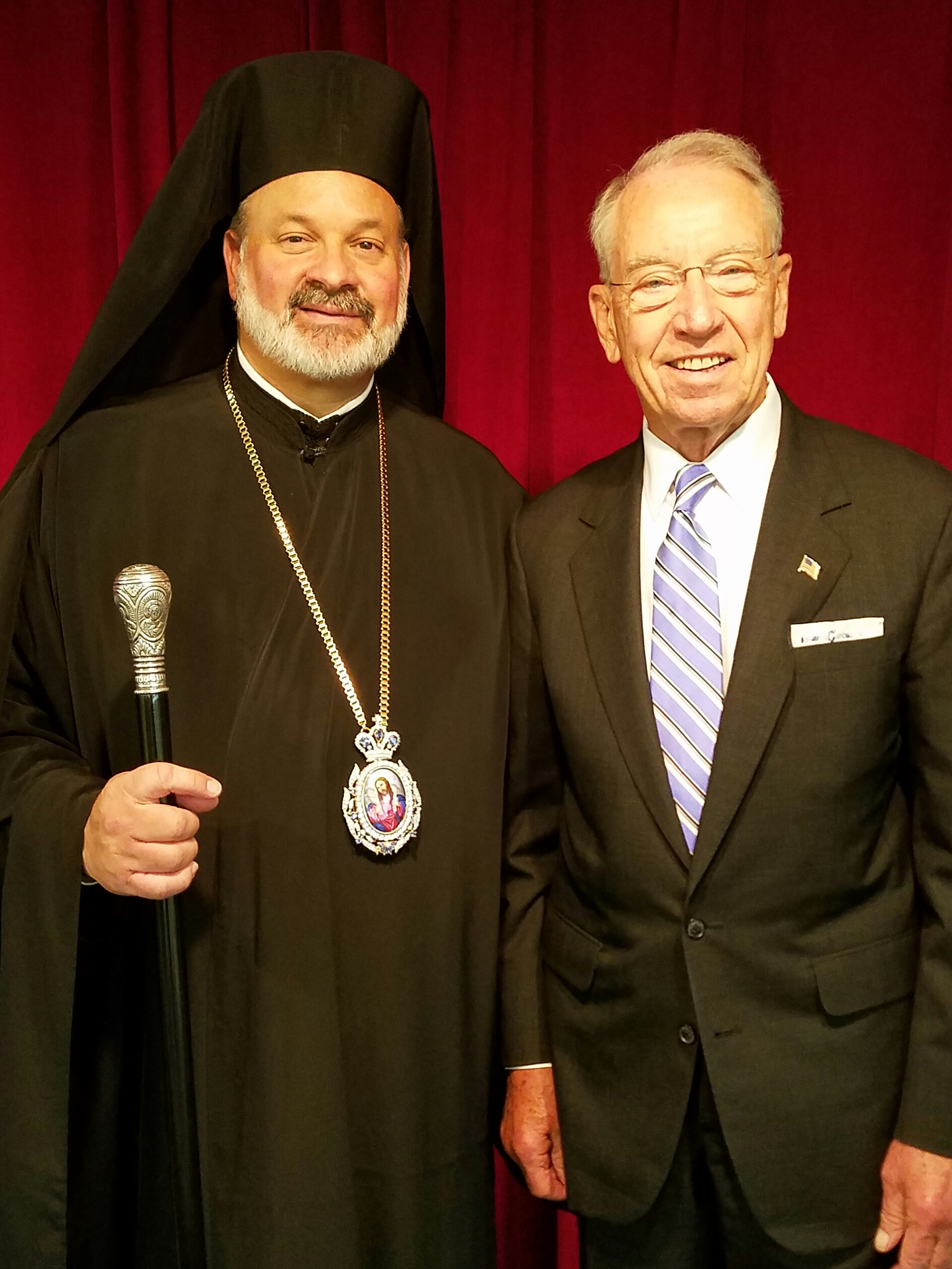 His Grace Bishop Demetrios with United States Senator Chuck Grassley