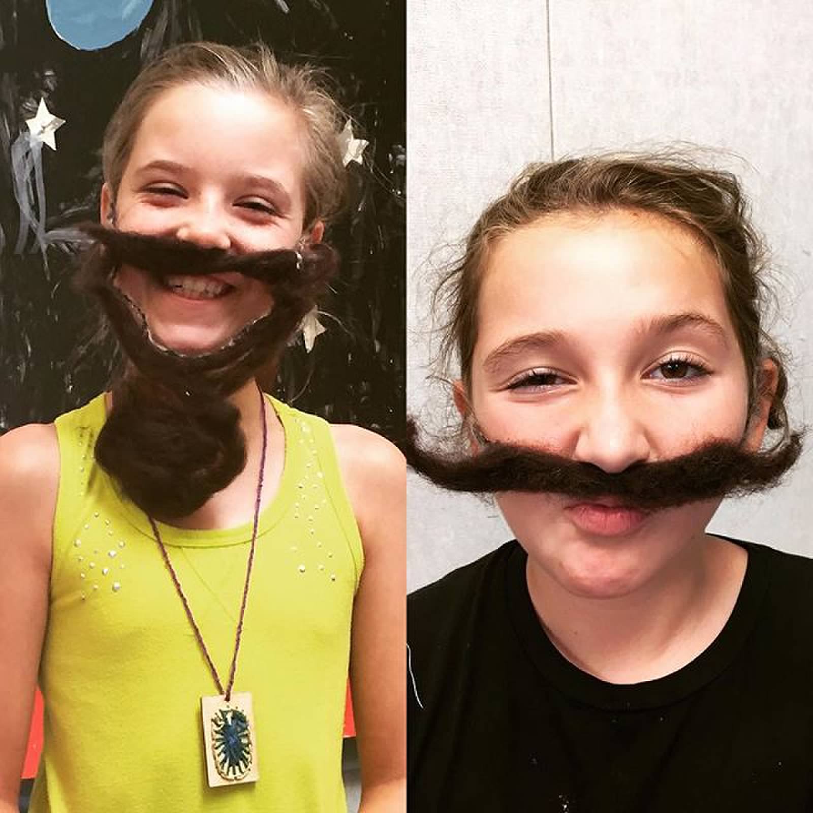 Facial Hair shenanigans during our felting workshop!