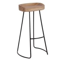 Weathered Oak/Metal Stool