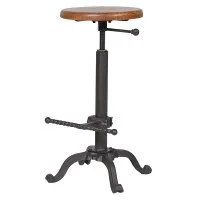 Wood/Iron Rotating Stool