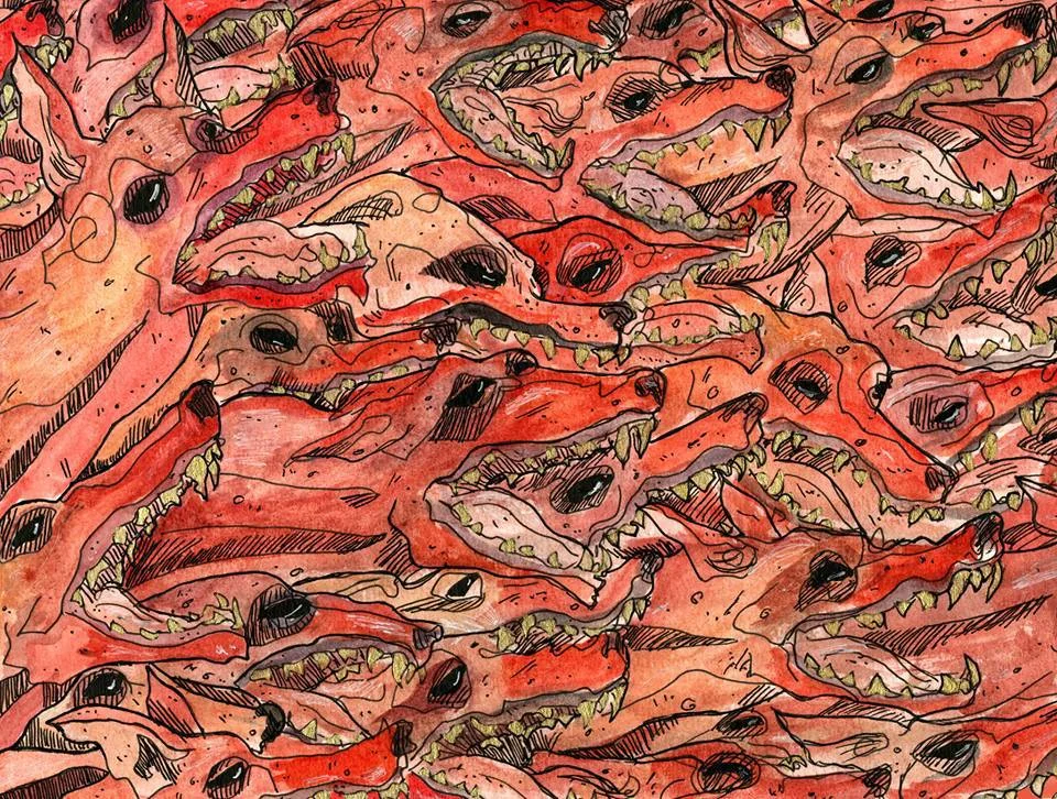 Purps Percival • Kintsukuroi , watercolor and ink, 2013, $125