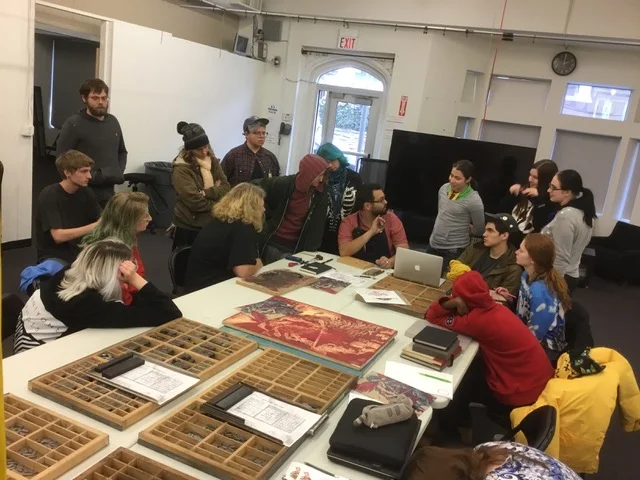 Adjunct Instructor Jeremy Luther talking about letterpress printing • Fall 2016