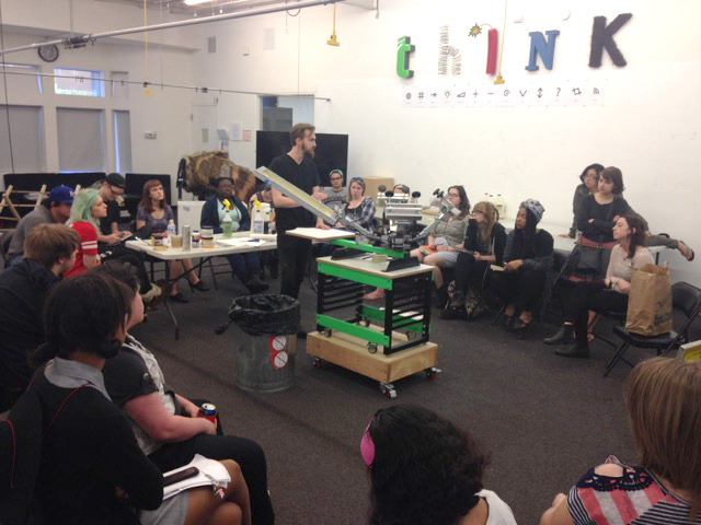 Silkscreen demo with alum Kristopher Martin • Spring 2016