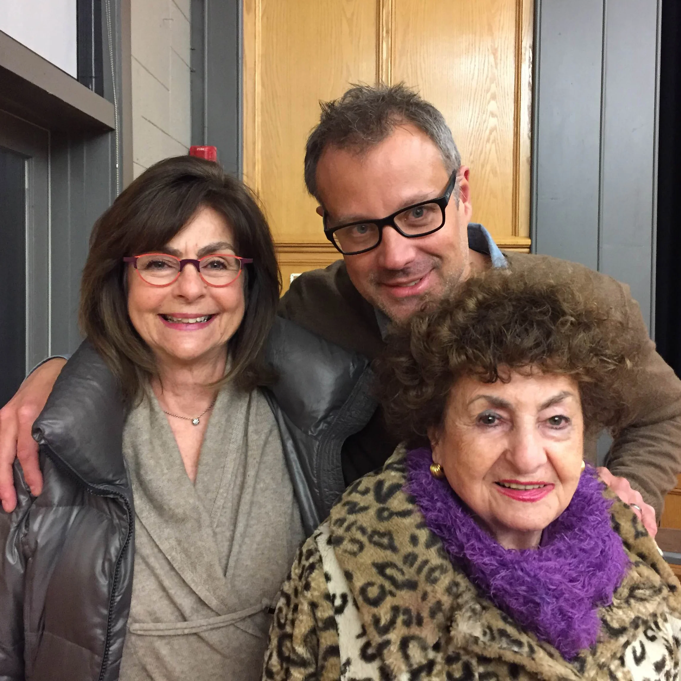 Sonia Warshawski, her daughter Regina Kort and Assistant Professor John Ferry
