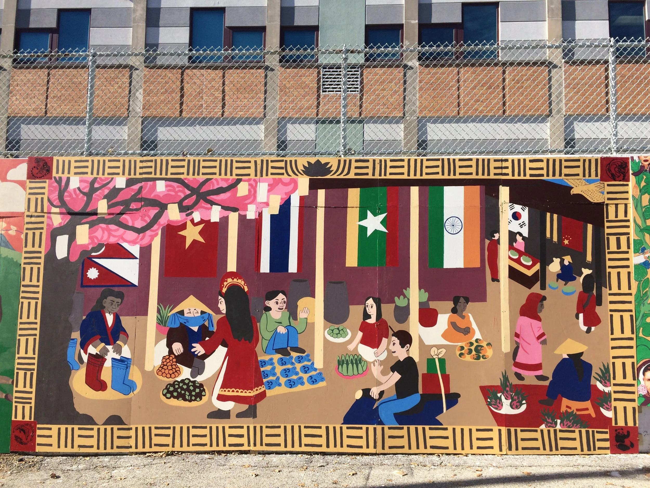 Team Dragonfruit's completed mural section
