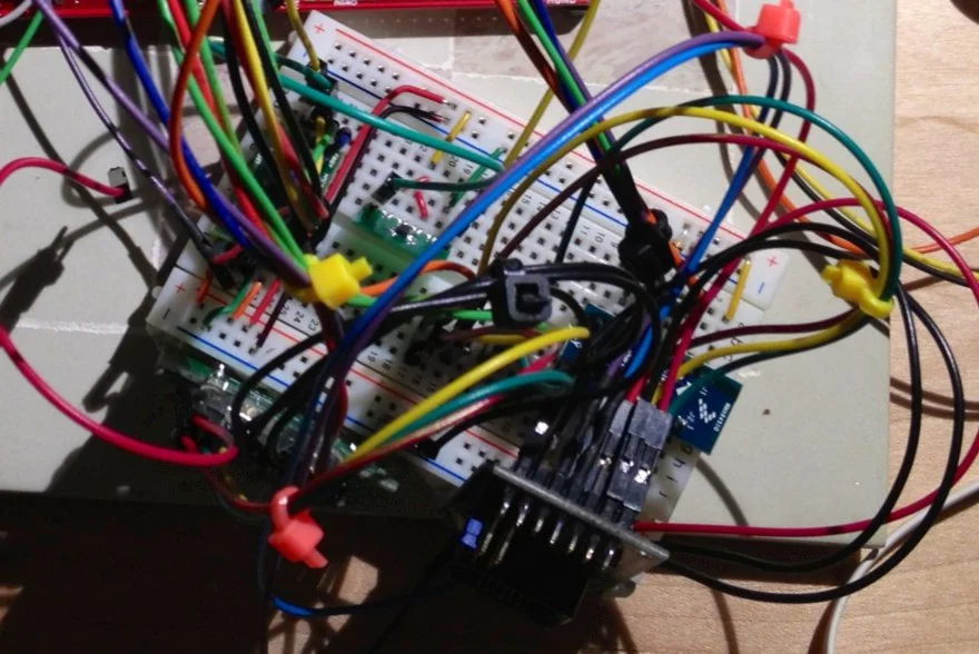 Board with SPI devices that was debugged during the show.